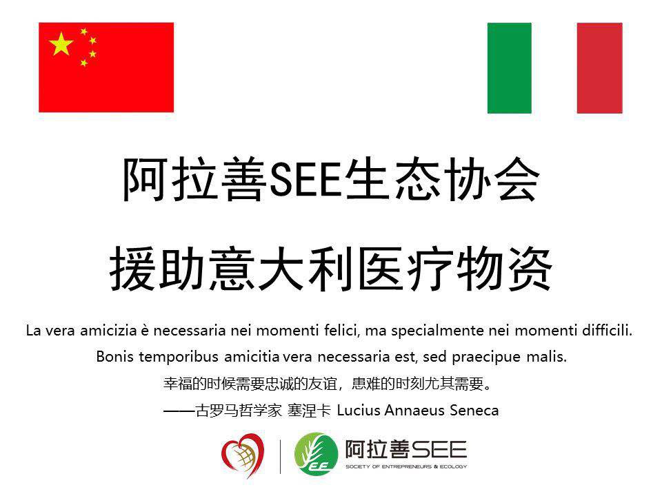 阿拉善SEE生态协会援助意大利价值100万元呼吸机、空压机等医疗物资
